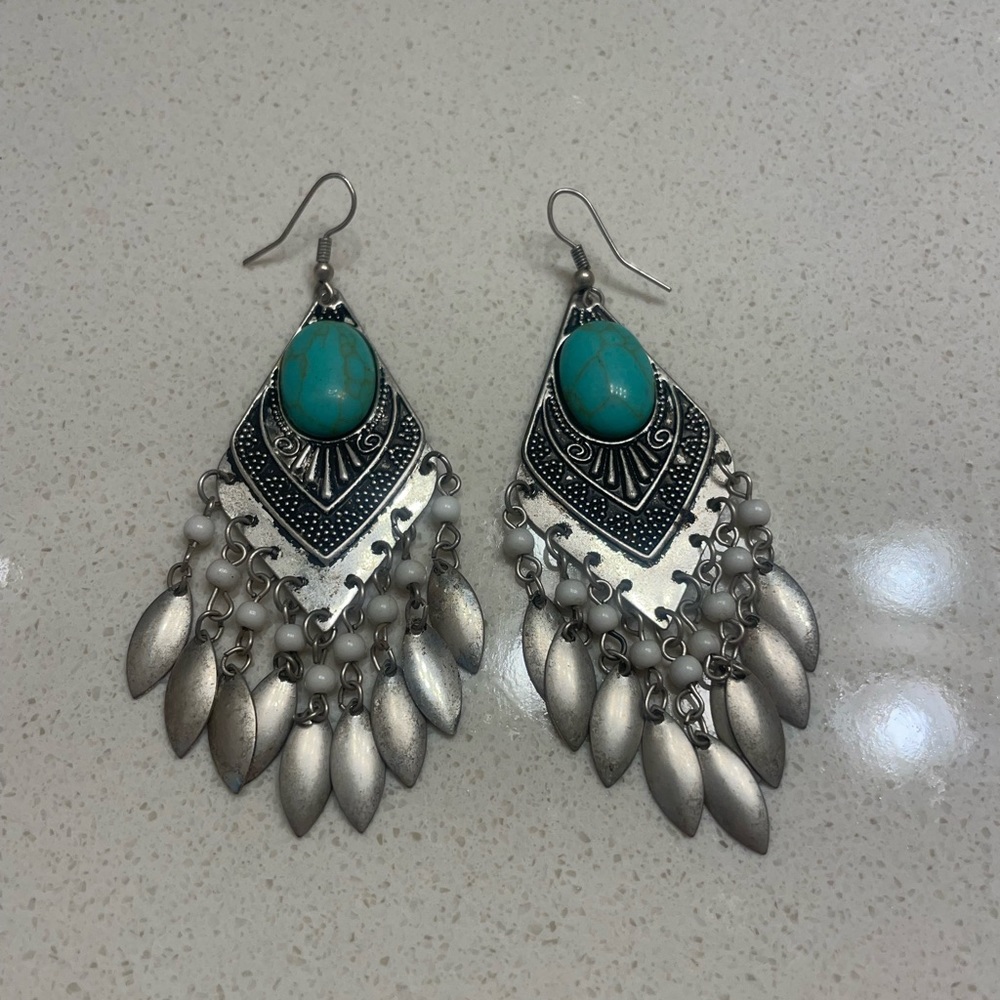 turquoise boho earrings